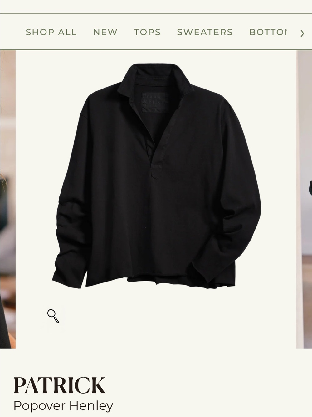 Frank & Eileen Black Popover Henley Shirt